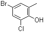 2-氯-4-溴-6-甲基苯酚分子结构 (CAS 7530-27-0)