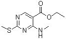 structure of CAS# 76360-82-2, 4-Methylamino-2-methylthiopyrimidine-5-carboxylic acid ethyl ester;Ethyl 4-(methylamino)-2-(methylthio)pyrimidine-5-carboxylate; NSC 165300