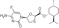 structure of CAS# 764659-72-5, (2R,5S)-5-(4-Amino-5-fluoro-2-oxo-1(2H)-pyrimidinyl)-1,3-oxathiolane-2-carboxylic acid (1R,2S,5R)-5-methyl-2-(1-methylethyl)cyclohexyl ester