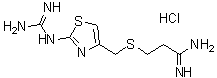3-[[[2-[(Aminoiminomethyl)amino]-4-thiazolyl]methyl]thio]propanimidamide monohydrochloride molecular structure (CAS 76833-47-1)