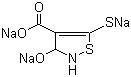 4-羧基-5-巯基-3-羟基-异噻唑三钠分子结构 (CAS 76857-14-2)