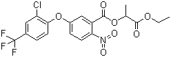 structure of CAS# 77501-63-4, Lactofen;2-Ethoxy-1-methyl-2-oxoethyl 5-(2-chloro-4-(trifluoromethyl)phenoxy)-2-nitrobenzoate