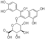 2-(3,4-Dihydroxyphenyl)-3-(beta-D-glucopyranuronosyloxy)-5,7-dihydroxy-1-benzopyrylium molecular structure (CAS 775284-61-2)