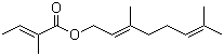 Geranyl tiglate molecular structure (CAS 7785-33-3)