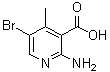 2-Amino-5-bromo-4-methyl-3-pyridinecarboxylic acid molecular structure (CAS 782393-76-4)