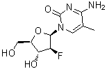 结构式 CAS# 78636-53-0, 4-氨基-1-(2-脱氧-2-氟-beta-D-阿拉伯呋喃糖基)-5-甲基-2(1H)-嘧啶酮