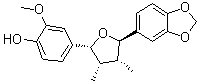 structure of CAS# 78919-28-5, Chicanine;(2R,3S,4R,5R)-(+)-Chicanine; 4-[(2R,3S,4R,5R)-5-(1,3-Benzodioxol-5-yl)tetrahydro-3,4-dimethyl-2-furanyl]-2-methoxyphenol