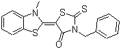 3-Benzyl-5-(3-methyl-3H-benzothiazol-2-ylidene)-2-thioxothiazolidin-4-one molecular structure (CAS 79610-23-4)