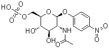 4-Nitrophenyl 2-acetamido-2-deoxy-6-sulfo-beta-D-glucopyranoside molecular structure (CAS 80095-44-9)