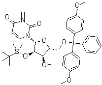 2'-O-tert-Butyldimethylsilyl-5'-O-(4,4'-dimethoxytrityl)uridine molecular structure (CAS 81246-80-2)