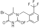 5-Bromo-1-[2-Fluoro-6-(trifluoromethyl)benzyl]-6-methylpyrimidine-2,4(1H,3H)-dione molecular structure (CAS 830346-48-0)