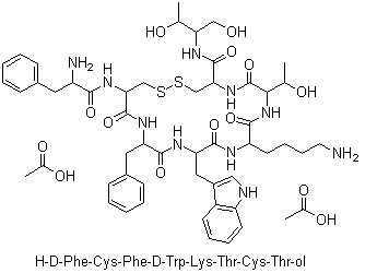 Octreotide acetate molecular structure (CAS 83150-76-9)