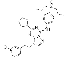 3-[2-[2-Cyclopentyl-6-[[4-(dipropylphosphinyl)phenyl]amino]-9H-purin-9-yl]ethyl]phenol molecular structure (CAS 834894-21-2)
