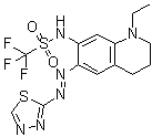N-[1-乙基-1,2,3,4-四氢-6-[2-(1,3,4-噻二唑-2-基)偶氮]-7-喹啉基]-1,1,1-三氟甲烷磺酰胺分子结构 (CAS 848080-32-0)