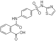 structure of CAS# 85-73-4, Phthalylsulfathiazole;2-[[[4-[(2-Thiazolylamino)sulfonyl]phenyl]amino]carbonyl]benzoic acid