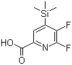 5,6-Difluoro-4-(trimethylsilyl)pyridine-2-carboxylic acid molecular structure (CAS 851386-37-3)