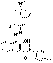 N-(4-Chlorophenyl)-4-[2-[2,5-dichloro-4-[(dimethylamino)sulfonyl]phenyl]diazenyl]-3-hydroxy-2-naphthalenecarboxamide molecular structure (CAS 85776-14-3)