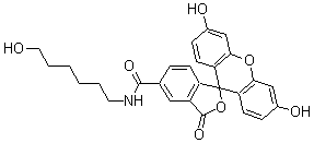 3',6'-Dihydroxy-N-(6-hydroxyhexyl)-3-oxospiro[isobenzofuran-1(3H),9'-[9H]xanthene]-5-carboxamide molecular structure (CAS 869889-37-2)