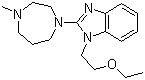 结构式 CAS# 87233-61-2, 依美司丁; 1-(2-乙氧基乙基)-2-(4-甲基-1,4-二氮杂庚烷-1-基)苯并咪唑