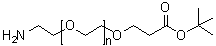 结构式 CAS# 872340-65-3, alpha-(2-氨基乙基)-omega-[3-(1,1-二甲基乙氧基)-3-氧代丙氧基]-聚氧乙烯