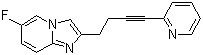 结构式 CAS# 872363-17-2, Dipraglurant; 6-氟-2-[4-(吡啶-2-基)-3-丁炔基]咪唑并[1,2-a]吡啶