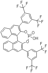 (11bS)-2,6-Bis[3,5-bis(trifluoromethyl)phenyl]-4-hydroxy-dinaphtho[2,1-d:1',2'-f][1,3,2]dioxaphosphepin 4-oxide molecular structure (CAS 878111-17-2)