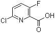 2-Chloro-5-fluoropyridine-6-carboxylic acid molecular structure (CAS 884494-76-2)