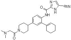 5-Cyano-N-[2-(1-cyclohexen-1-yl)-4-[1-[2-(dimethylamino)acetyl]-4-piperidinyl]phenyl]-1H-imidazole-2-carboxamide molecular structure (CAS 885692-52-4)