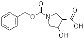 结构式 CAS# 886362-64-7, 4-羟基-1,3-吡咯烷二甲酸 1-苄酯