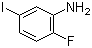 结构式 CAS# 886362-82-9, 2-氟-5-碘苯胺