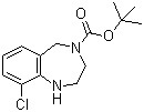 4-Boc-9-chloro-2,3,4,5-tetrahydro-1H-benzo[e][1,4]diazepine	 molecular structure (CAS 886364-21-2)