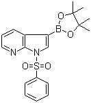 structure of CAS# 886547-94-0, 1-(Phenylsulfonyl)-7-azaindole-3-boronic acid pinacol ester;1-(Benzenesulfonyl)-1H-pyrrolo[2,3-b]pyridine-3-boronic acid pinacol ester