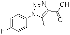 structure of CAS# 887035-89-4, 1-(4-Fluorophenyl)-5-methyl-1H-1,2,3-triazole-4-carboxylic acid