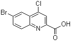 structure of CAS# 887589-43-7, 6-Bromo-4-chloro-2-quinolinecarboxylic acid