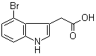 structure of CAS# 89245-41-0, 4-Bromo-3-indoleacetic acid;4-Bromo-1H-indole-3-acetic acid
