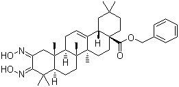 2,3-Bis(hydroxyimino)olean-12-en-28-oic acid phenylmethyl ester molecular structure (CAS 892869-53-3)
