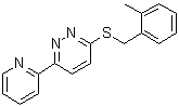 structure of CAS# 894002-50-7, 3-[[(2-Methylphenyl)methyl]thio]-6-(2-pyridinyl)pyridazine