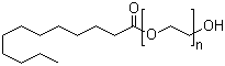 Polyethylene glycol monolaurate molecular structure (CAS 9004-81-3)