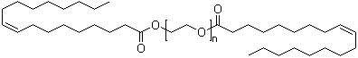 Polyethylene glycol dioleate molecular structure (CAS 9005-07-6)