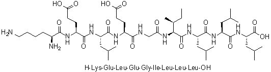 L-Lysyl-L-alpha-glutamyl-L-leucyl-L-alpha-glutamylglycyl-L-isoleucyl-L-leucyl-L-leucyl-L-leucine molecular structure (CAS 907625-71-2)