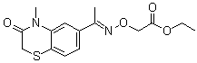 [[[1-(3,4-Dihydro-4-methyl-3-oxo-2H-1,4-benzothiazin-6-yl)ethylidene]amino]oxy]acetic acid ethyl ester molecular structure (CAS 91119-76-5)