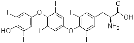 结构式 CAS# 911661-90-0, O-[4-(4-羟基-3,5-二碘苯氧基)-3,5-二碘苯基]-3,5-二碘-L-酪氨酸