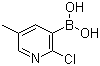 structure of CAS# 913835-86-6, (2-Chloro-5-methylpyridin-3-yl)boronic acid