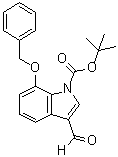 结构式 CAS# 914348-99-5, 3-甲酰基-7-(苯基甲氧基)-1H-吲哚-1-羧酸叔丁酯
