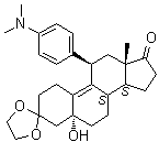 (5alpha,11beta)-11-[4-(Dimethylamino)phenyl]-5-hydroxyestr-9-ene-3,17-dione cyclic 3-(1,2-ethanediyl acetal) molecular structure (CAS 91934-77-9)