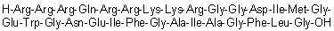 L-Arginyl-L-arginyl-L-arginyl-L-glutaminyl-L-arginyl-L-arginyl-L-lysyl-L-lysyl-L-arginylglycylglycyl-L-alpha-aspartyl-L-isoleucyl-L-methionylglycyl-L-alpha-glutamyl-L-tryptophylglycyl-L-asparaginyl-L-alpha-glutamyl-L-isoleucyl-L-phenylalanylglycyl-L-alanyl-L-isoleucyl-L-alanylglycyl-L-phenylalanyl-L-leucylglycine molecular structure (CAS 923954-79-4)