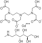 structure of CAS# 92923-57-4, Gadopentetate monomeglumine;Meglumine gadopentate; Gadolinium [bis[2-[(carboxylatomethyl)(carboxymethyl)amino]ethyl]amino]acetate 1-deoxy-1-(methylamino)-D-glucitol (1:1)