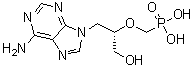 structure of CAS# 92999-29-6, 9-[(S)-3-Hydroxy-2-(phosphonomethoxy)propyl]adenine;GS 0577; HPMPA