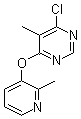 4-Chloro-5-methyl-6-(2-methylpyridin-3-yloxy)pyrimidine molecular structure (CAS 930093-72-4)