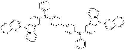 结构式 CAS# 934545-87-6, 4,4'-双[N-[9-(2-萘基)咔唑-3-基]-N-苯基氨基]-1,1'-联苯